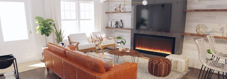 White Eclectic Living Room