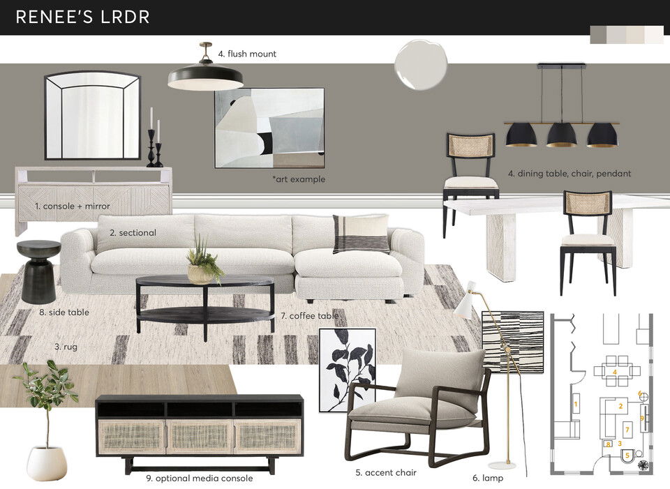 Open Plan Living Room & Kitchen  Jessica S. Moodboard 1 thumb