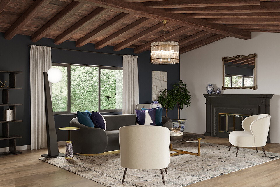 Renderizado del Diseño de un Hogar Español Relajante