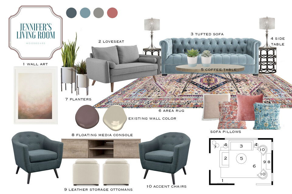 Transitional Living Room in Brown and Grey MaryBeth C. Moodboard 1 thumb