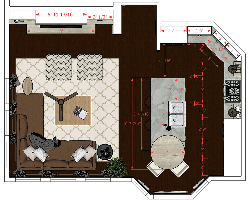 Online Designer Living Room Floorplan