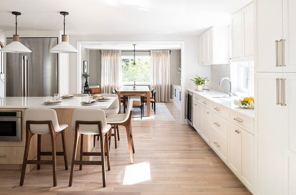 White Kitchen Design with Rustic Accents 