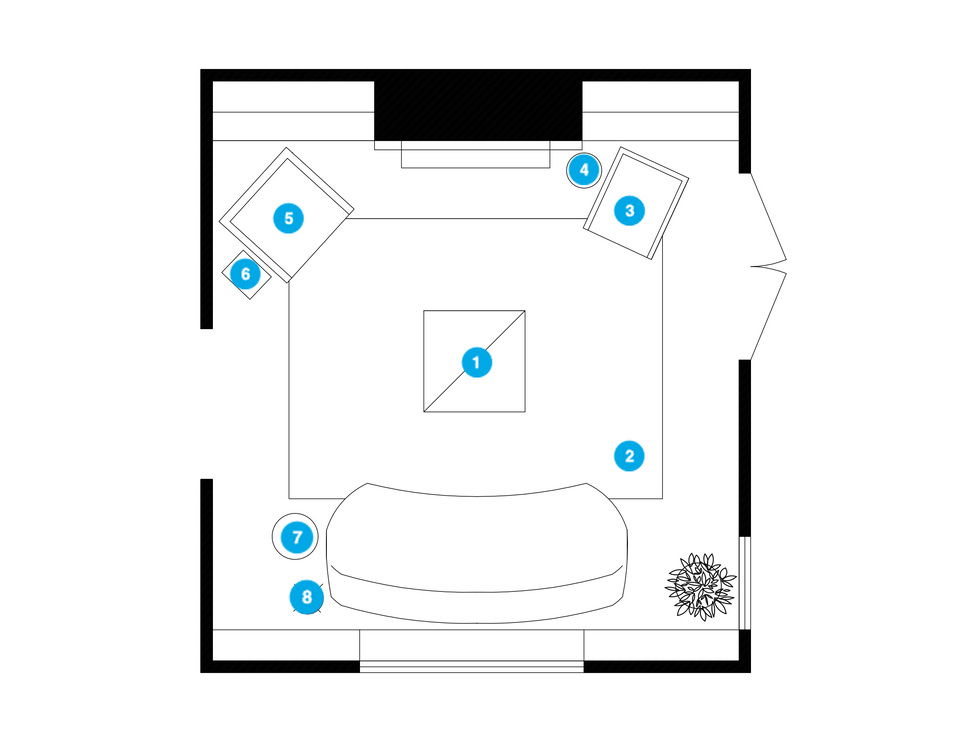 Online Designer Living Room Floorplan