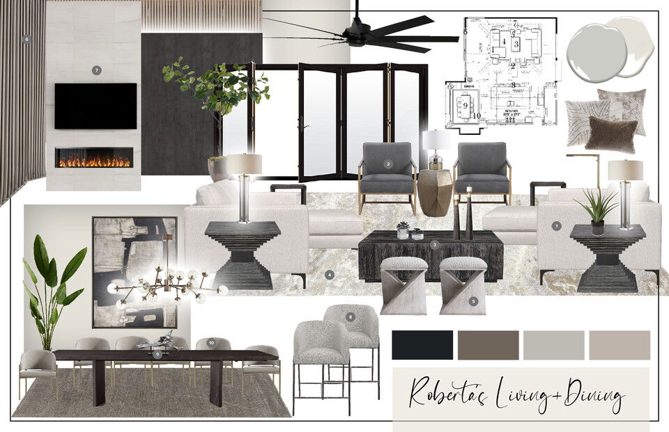 Modern Combined Living & Dining Room Renovation Casey H. Moodboard 2 thumb