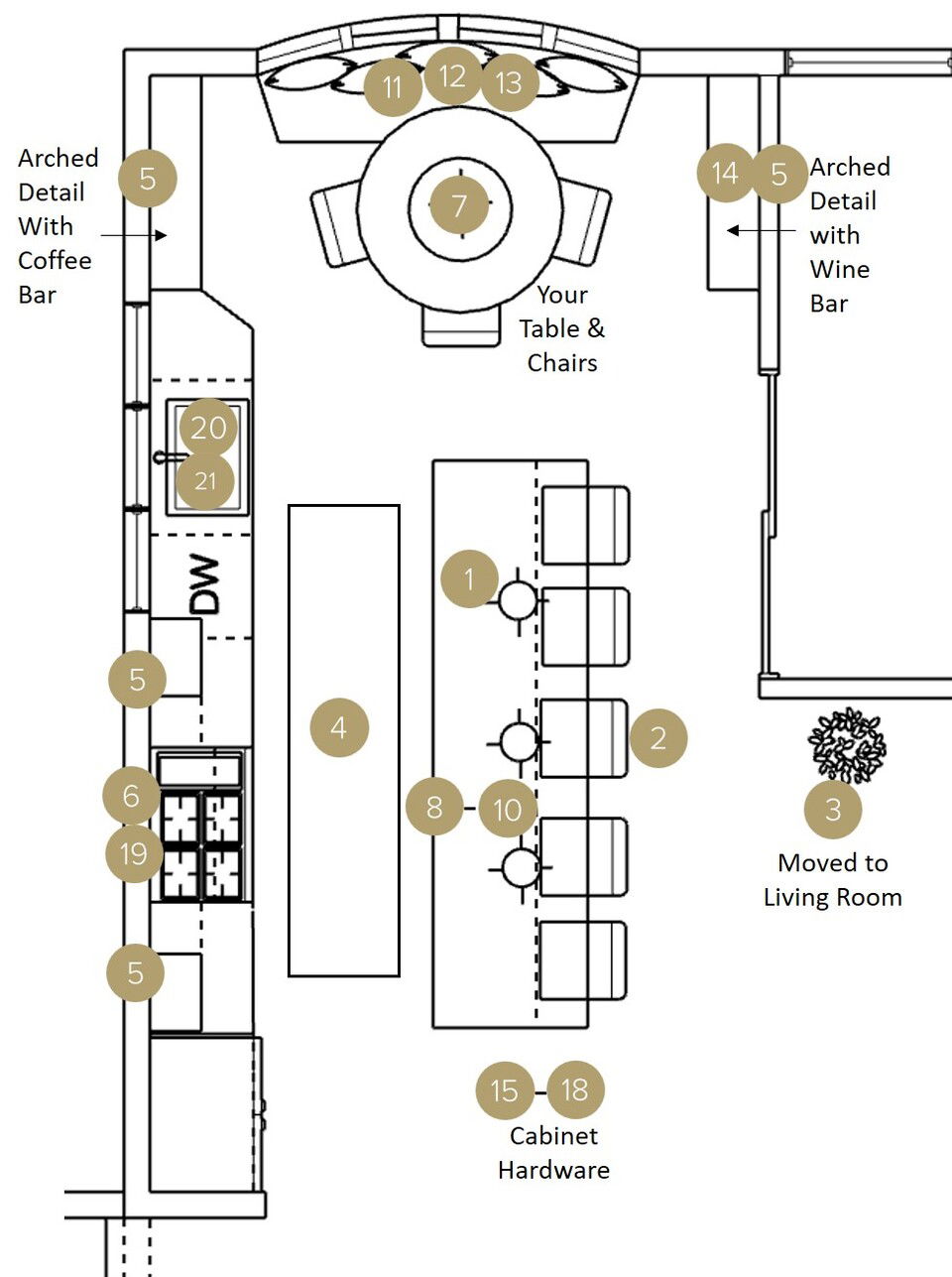 Online Designer Kitchen Floorplan