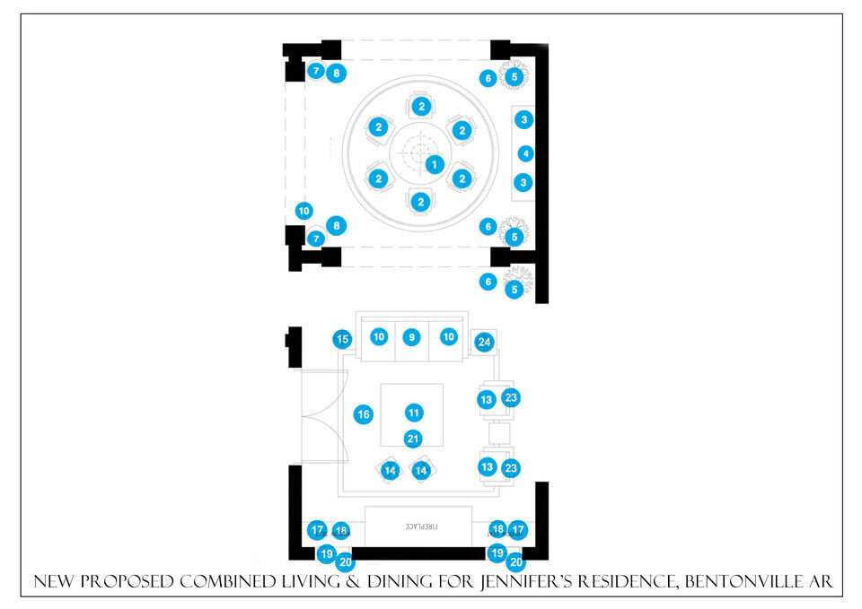 Online Designer Combined Living/Dining Floorplan