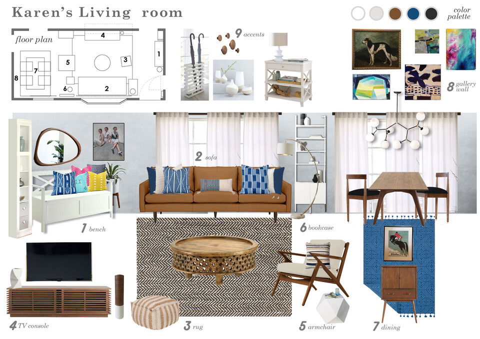 Eclectic Living Room Transformation Marina S. Moodboard 2 thumb