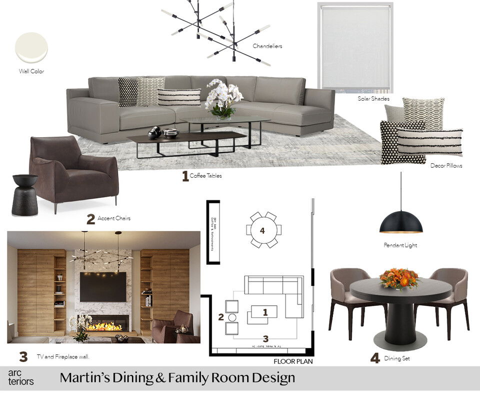 Online Designer Combined Living/Dining Interior Design Ideas