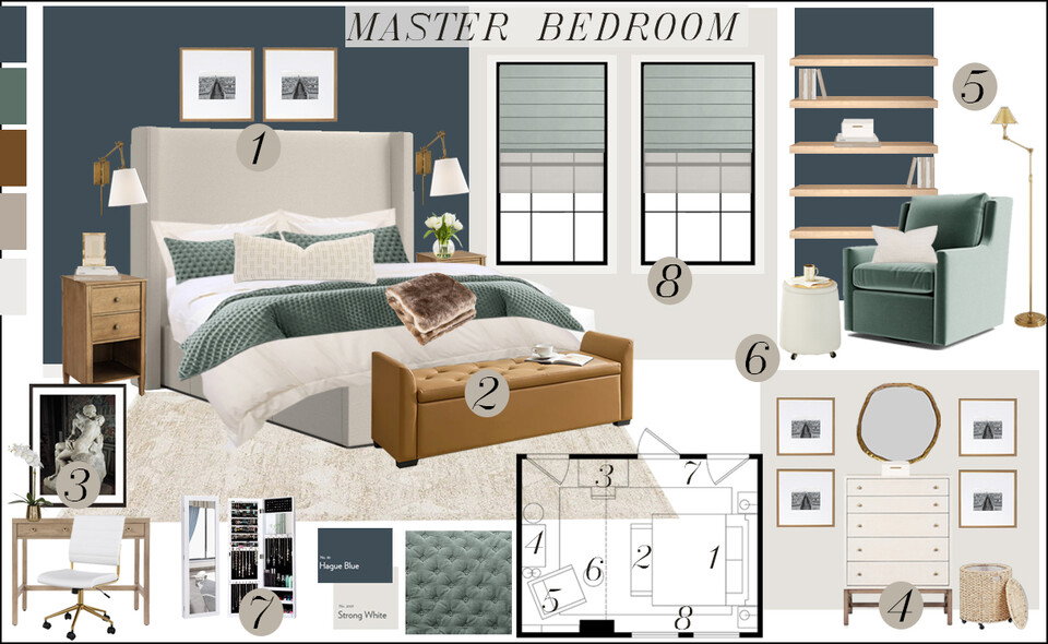 Sophisticated Transitional Bedroom Renovation Rachel H. Moodboard 2 thumb