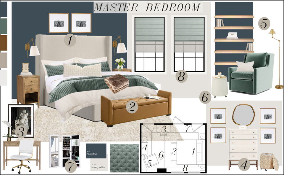 Sophisticated Transitional Bedroom Renovation Rachel H. Moodboard 2 thumb