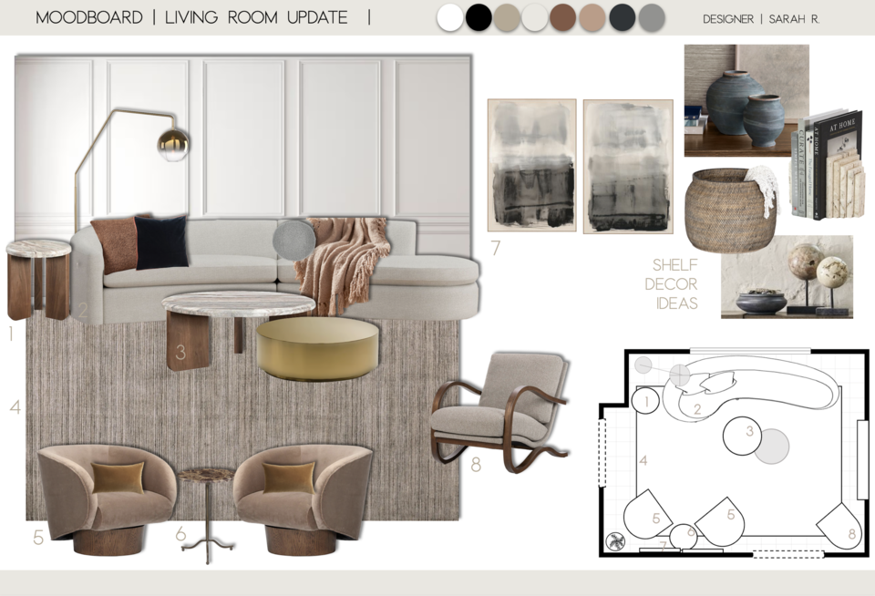 Fresh & Comfortable Family Room Design Sarah R. Moodboard 2 thumb