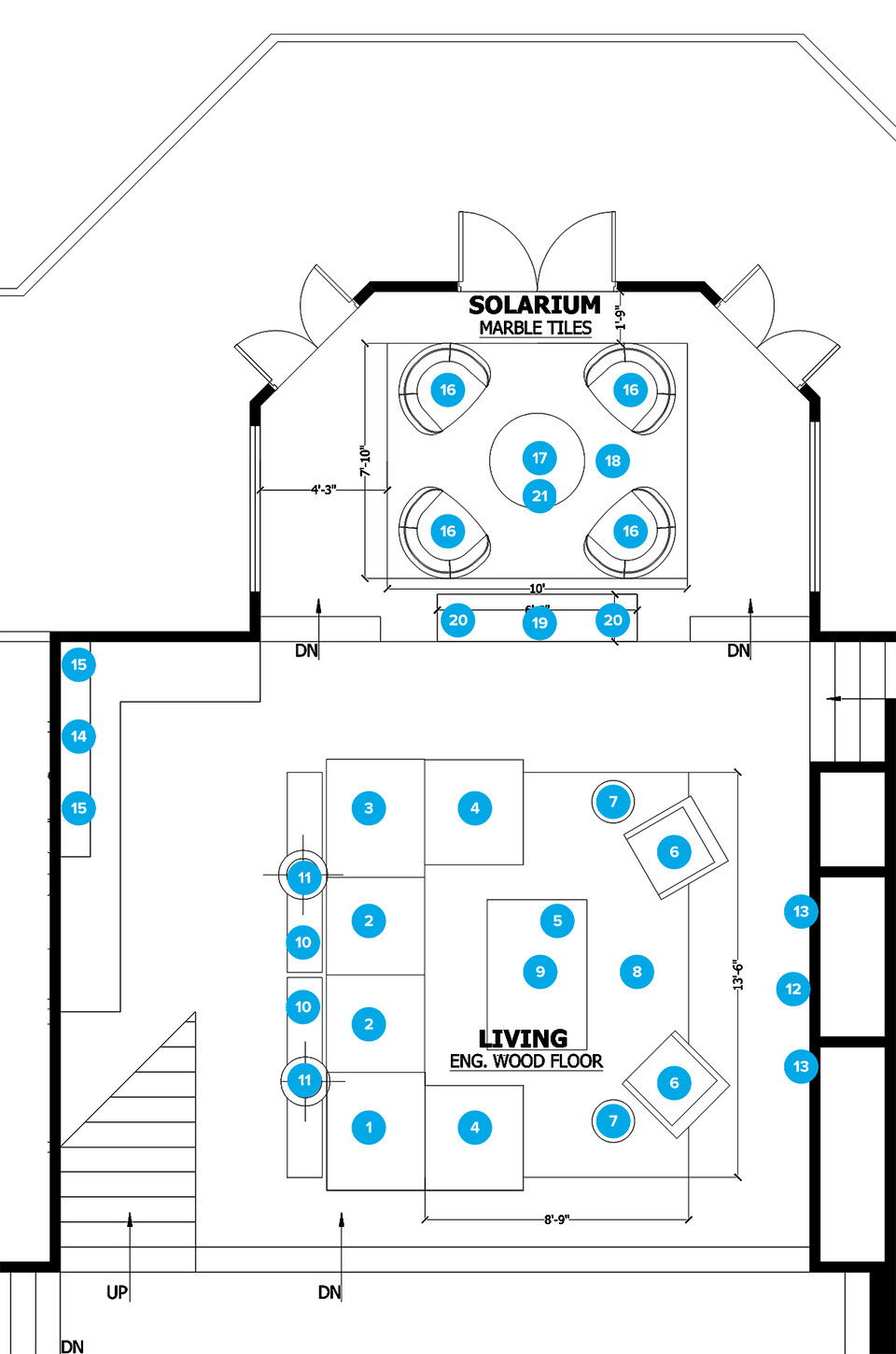 Online Designer Combined Living/Dining Floorplan