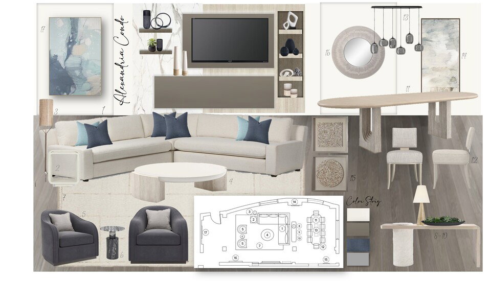 Modern Luxury Combined Living & Dining Design Wanda P. Moodboard 1 thumb