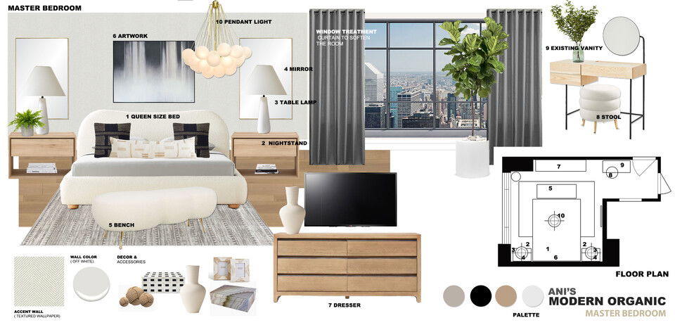 Cozy Modern Bedroom Renovation Ibrahim H. Moodboard 2 thumb