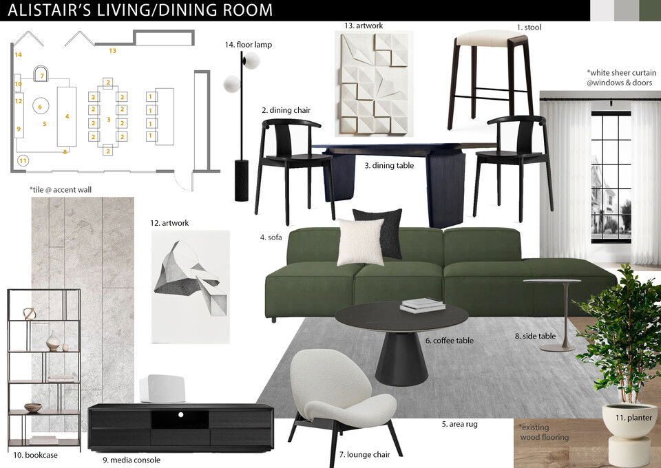 Aesthetic Luxury Combined Living/Dining Remodel  Jessica S. Moodboard 1 thumb