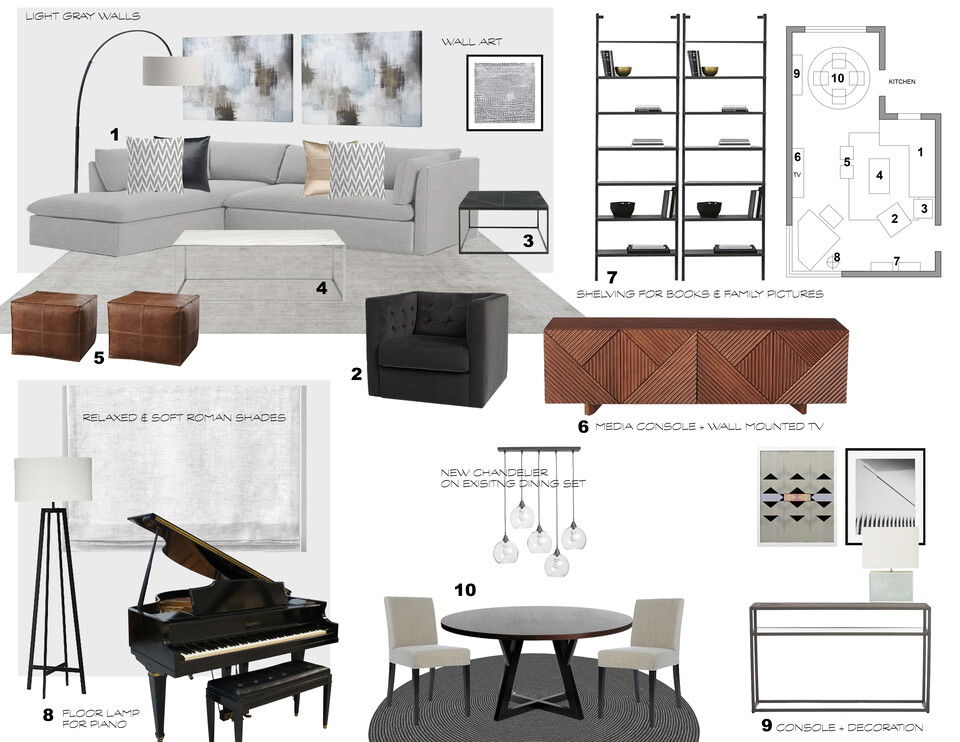 Mid-century Modern Living room Laura A. Moodboard 1 thumb