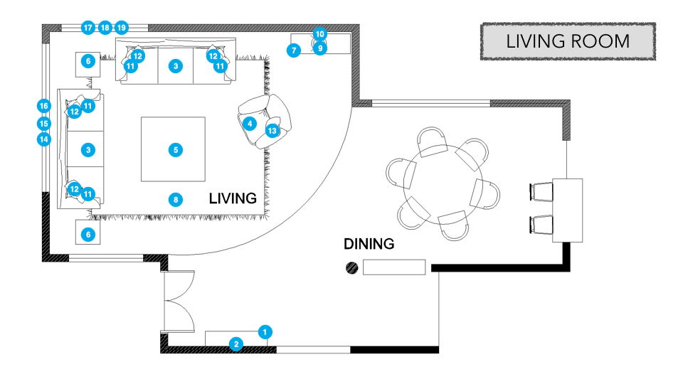 Online Designer Living Room Floorplan