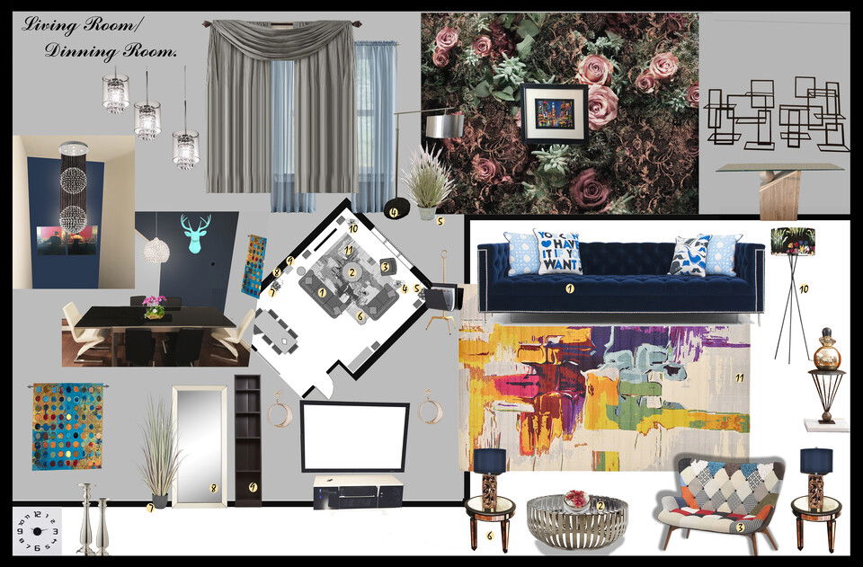 Glamorous Living/ Dining Room Muhammad H. Moodboard 1 thumb