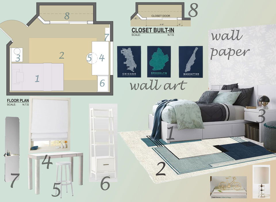 Modern, Feminine Bedroom Robiel H. Moodboard 1 thumb