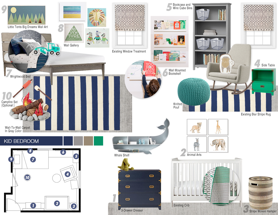 Fun Boys Room Interior Design Picharat A.  Moodboard 1 thumb