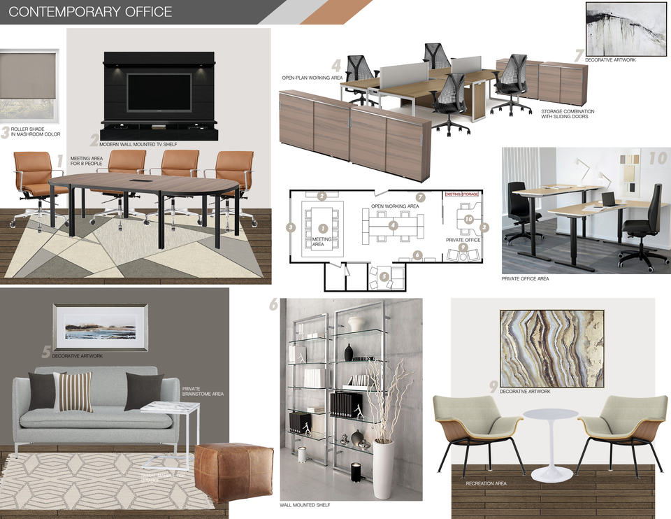 Renovación de Oficina Fresca  Picharat A.  Moodboard 2 miniatura