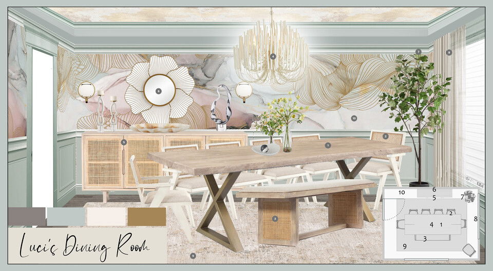 Luxe Contemporary Dining Room Transformation Casey H. Moodboard 1 thumb