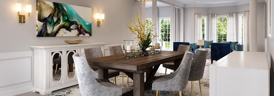 Glamorous High Ceiling Home Interior Design- After Rendering