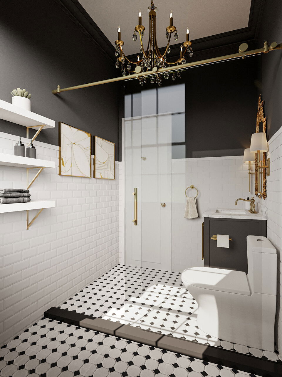 Online Designer Bathroom 3D Model 3