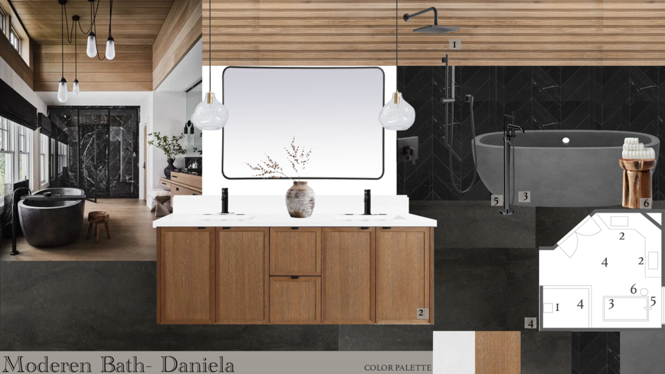 Modern Chic Bedroom & Bathroom Design Shameika B. Moodboard 1 thumb