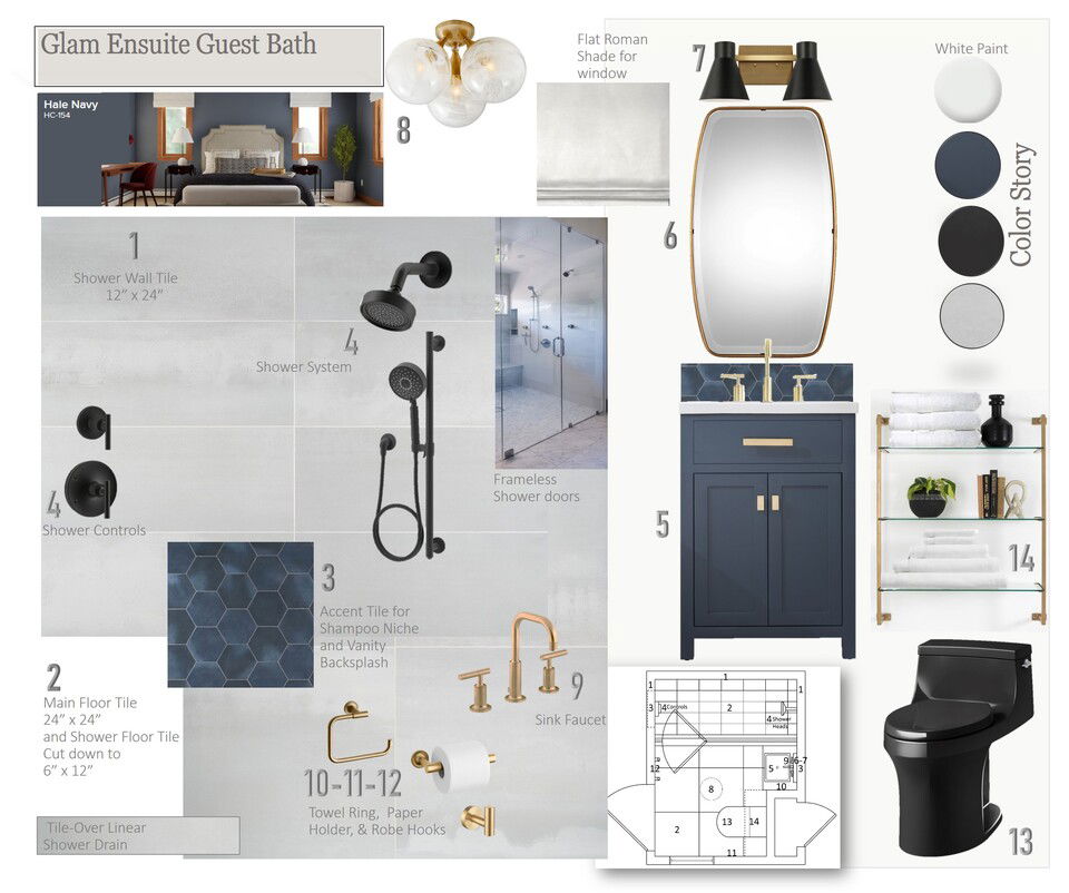 Glam Ensuite Guest Bathroom Wanda P. Moodboard 1 thumb