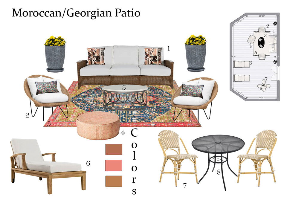 Diseño tradicional de patio trasero familiar Jacky G. Moodboard 2 miniatura