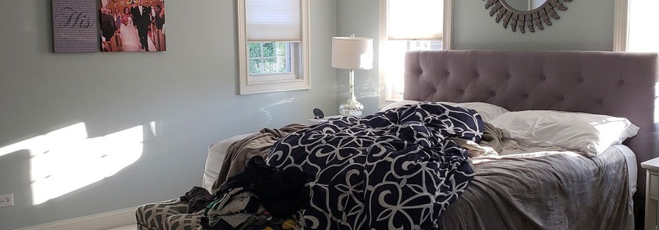 Transitional with Neutral Colors Master Bedroom- Before Photo