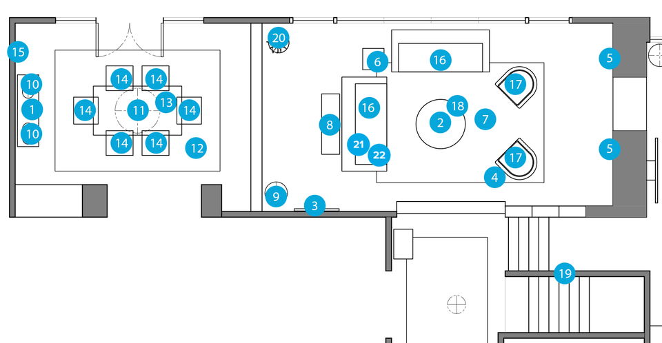 Online Designer Combined Living/Dining Floorplan