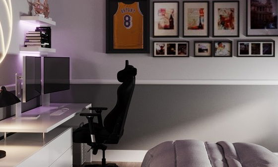 Industrial Teen Boy Room with Basketball Accents