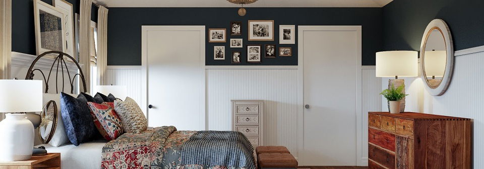 Warm & Colorful Boho Bedroom Interior Design- After Rendering