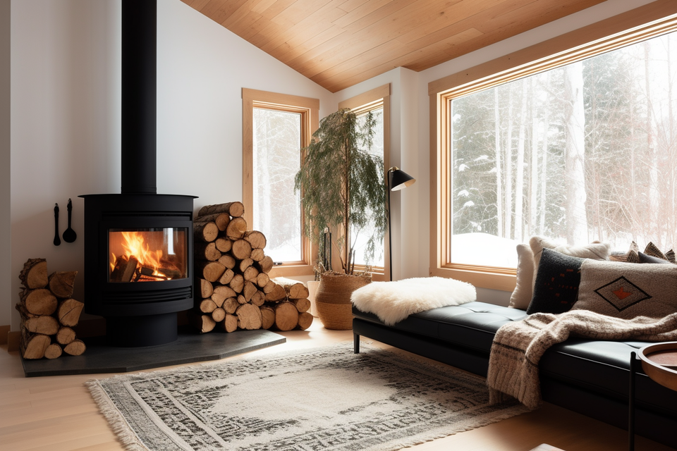 Cozy Modern Cabin Living Room Design