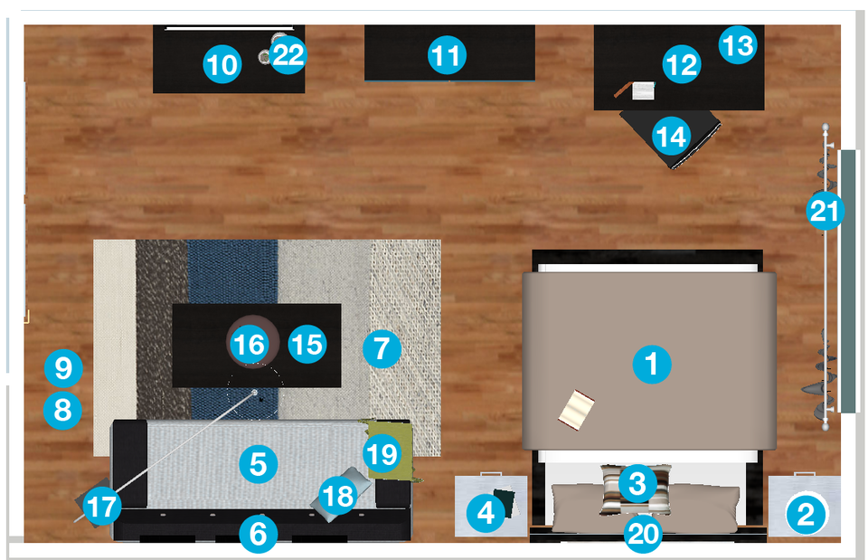 Online Designer Bedroom Floorplan