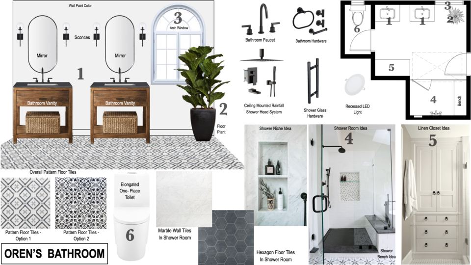 Transformación de baño neutro con madera elegante Tablero de estado de ánimo 2 de Nor Aina M.