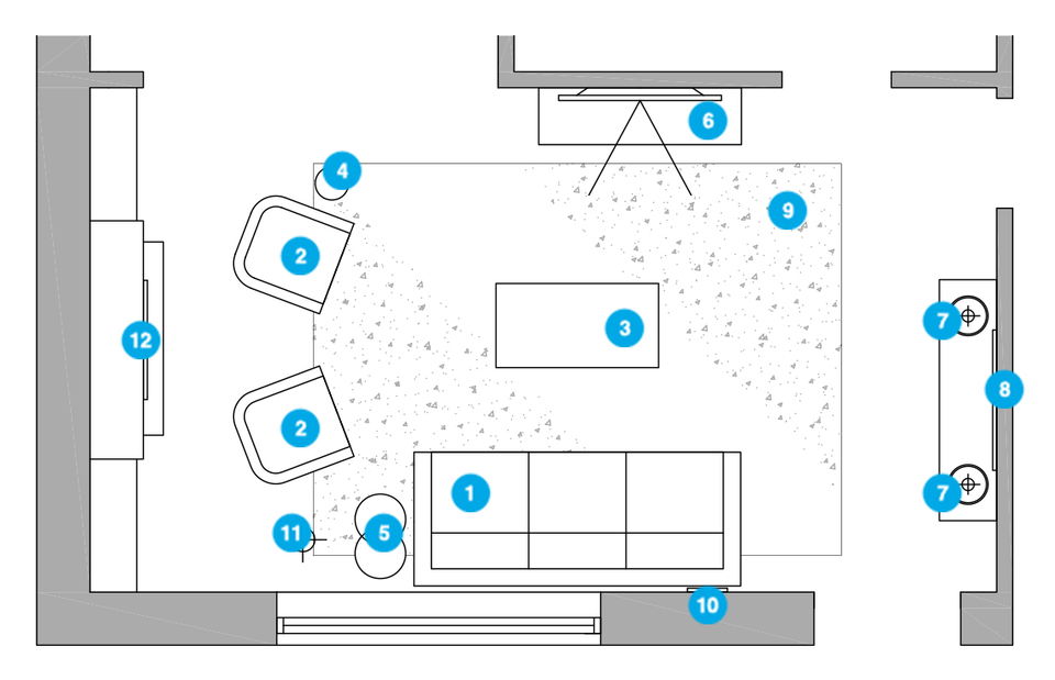 Online Designer Living Room Floorplan