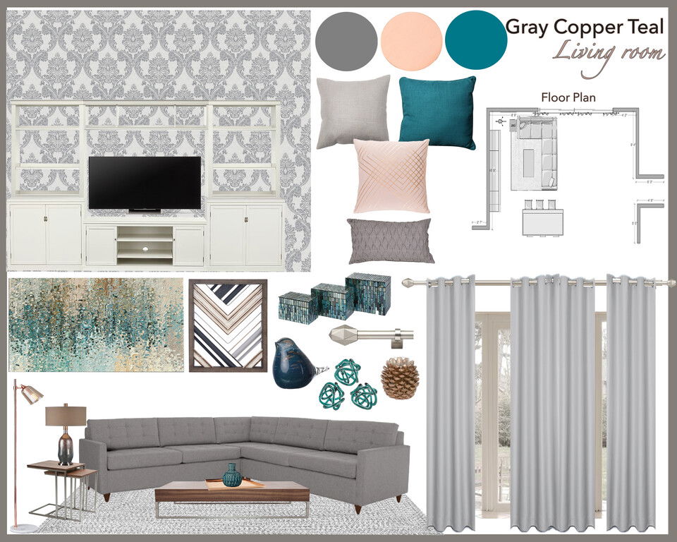 Global Contemporary Living Room Design Gargi K. Moodboard 1 thumb