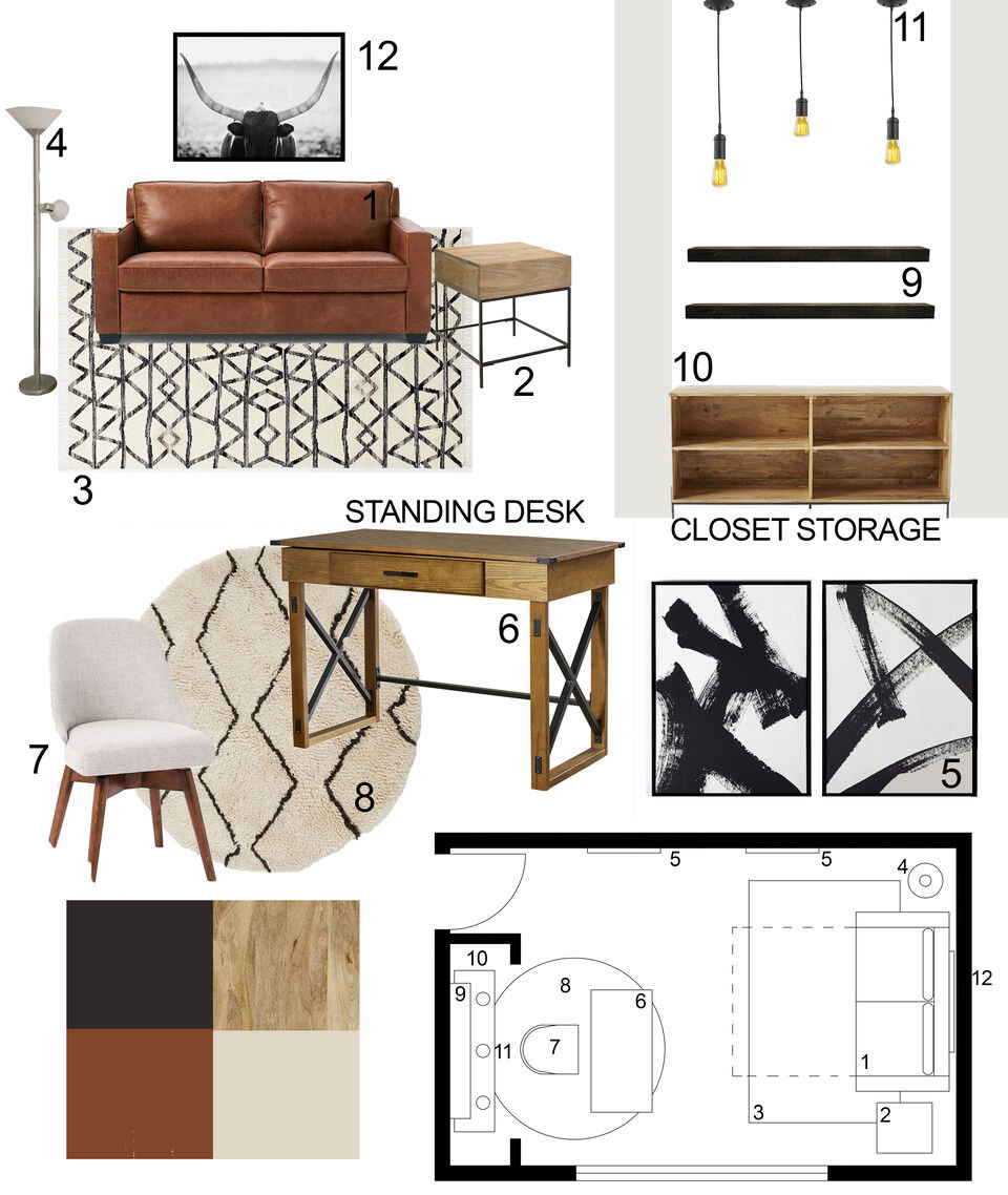 Multifunctional Small Home Office  Lauren Z. Moodboard 2 thumb