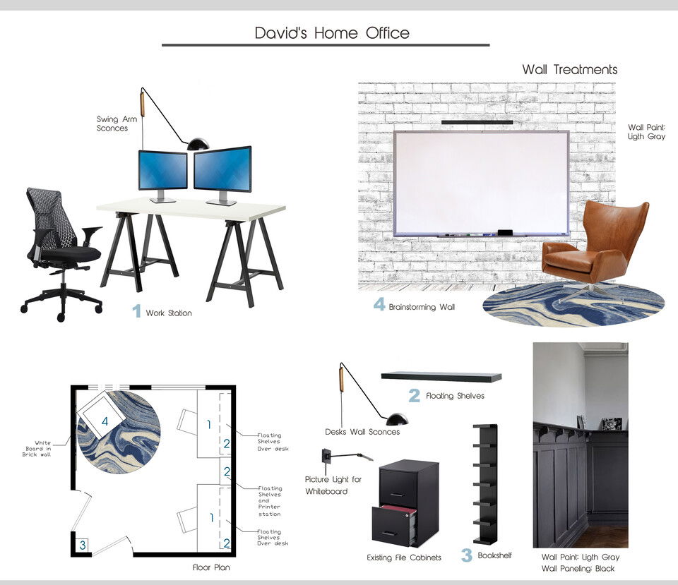 Masculine modern home office Tiara M. Moodboard 2 thumb