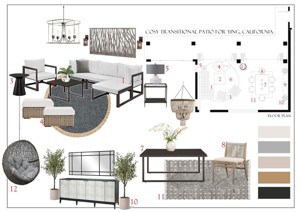 Cozy Outdoor Living & Dining Sunroom Design Aida A. Moodboard 2 thumb