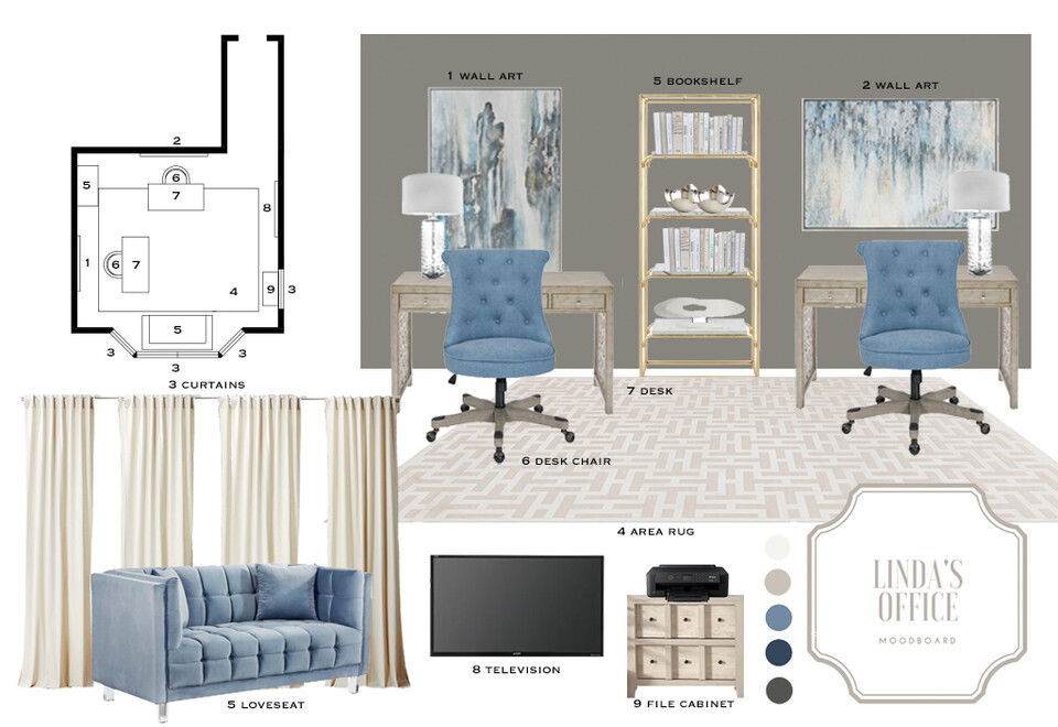 Ideas de diseño interior para hogar/oficina pequeña en línea
