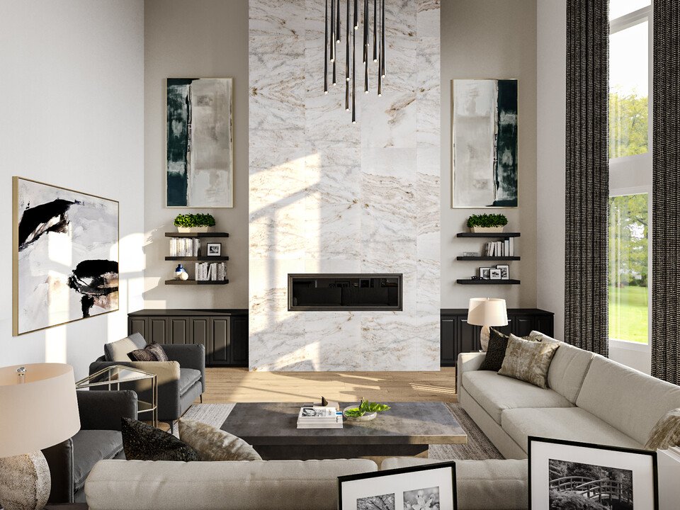 Elegant Black & White Living Room Design
