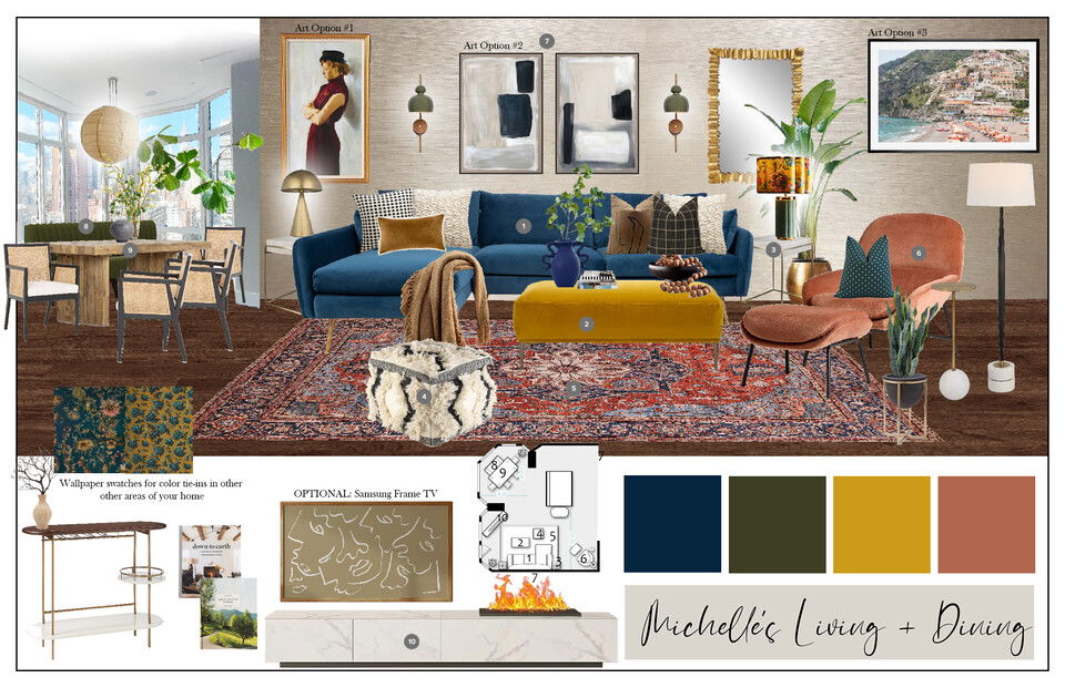 Diseño de Apartamento Ecléctico, Acogedor y Cálido Moodboard 2 de Casey H.