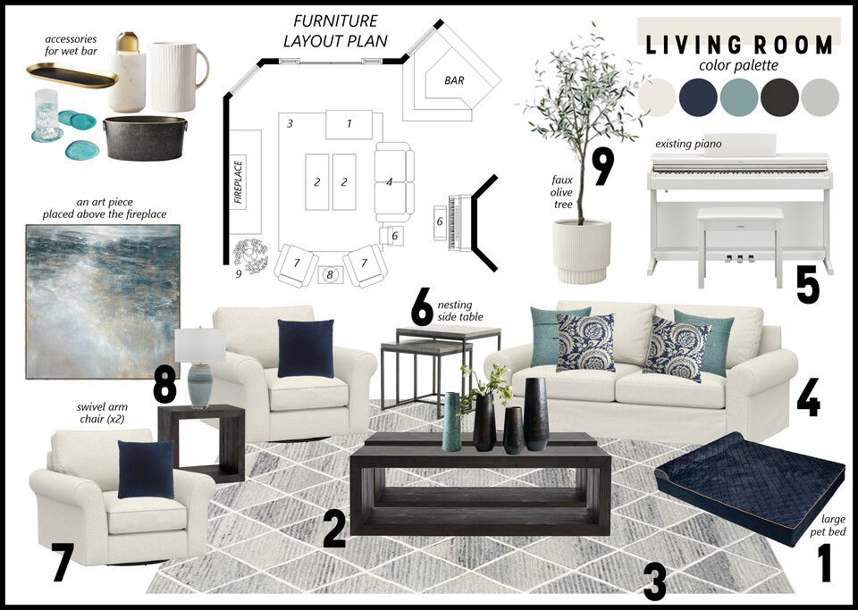 Modern Beach Style Living Room  Shofy D. Moodboard 1 thumb