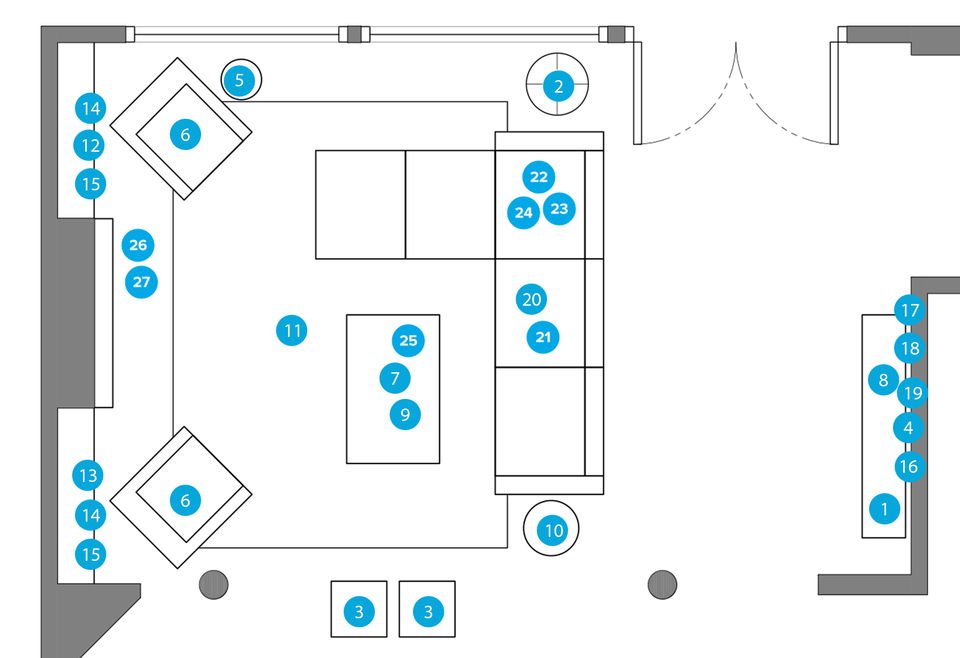 Online Designer Living Room Floorplan