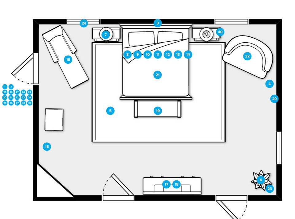 Plano del Dormitorio del Diseñador en Línea