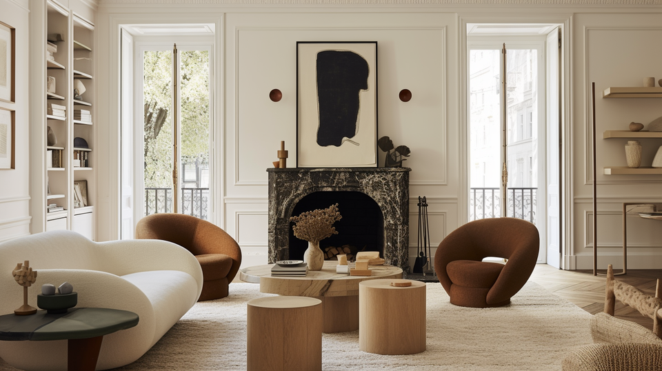 Neutral Contemporary Living Room Interior Design